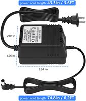Adaptateur secteur linéaire 48W 24V AC 2A avec prise US, certifié CE ROHS 50/60Hz pour caméras de vidéosurveillance et produits électroniques