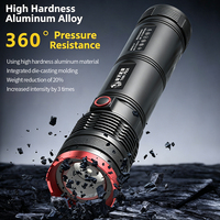 Lampe torche tactique portable d'extérieur, zoomable, super lumineuse, faisceau longue portée, rechargeable, lampe de camping, lampe de secours