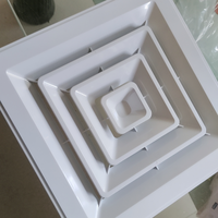 Diffuseur d'air mural carré personnalisable 600x600mm, flux d'air multidirectionnel, grille de ventilation moderne en alliage d'aluminium pour hôtels et hôpitaux