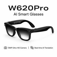 Lunettes d'enregistrement IA W620pro avec caméra 4K, lunettes de soleil Vlog POV, vue à la première personne, lunettes intelligentes avec audio Bluetooth 2026