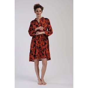 Vienetta KADIN BELMANDO GOMLEK YAKA DOUBLE 7/8 KOL BELI BUZGULU FIRFIRLI TUNIK-NARANJA - Product Image 3