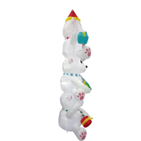 Décoration de Noël gonflable de 8 pieds avec trois ours polaires empilés, une canne en sucre et une boîte cadeau, avec LED intégrées pour l'extérieur