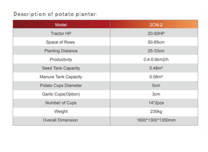 Planteur de pommes de terre tracteur 20-50HP avec <span class=keywords><strong>engrais</strong></span> 2 <span class=keywords><strong>et</strong></span> 4 rangées de semoir de pommes de terre avec CE - Product Image 3