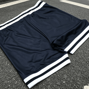 Custom Logo OEM Vintage Style Breathable 5 Inch Inseam <b>Elastic</b> Waist Summer Men's Casual Workout Polyester Shorts - Product Image 4