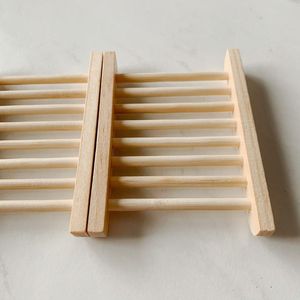 Jabonera de madera de pino Natural de bambú, plato escurrible para conservar el jabón hecho a mano, plato rústico - Product Image 5