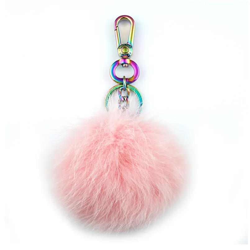 Wholesale Rainbow Swivel Snap Hook Keychain Fashion Diy Bag Pendant Key Chain Custom Key Chain With Key Ring for Handbags