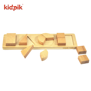 Trẻ em bằng gỗ Montessori Đồ chơi giáo dục soi sáng hình dạng khối xây dựng bộ cắt dán nhận thức bé Toddler hình bisect - Product Image 2