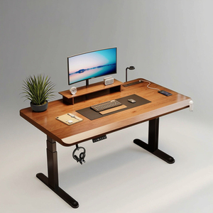 Organizador de escritorio de ordenador de cristal blanco moderno, soporte de doble viga, marco de elevación, altura ajustable, muebles de Metal para oficina en casa - Product Image 2