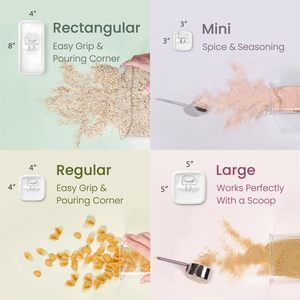 Home <b>Plastic</b> Glass Organizer Kitchen <b>Storage</b> Container Spice Jar Container Seasoning Bottle Set With Lids <b>for</b> Spices - Product Image 2