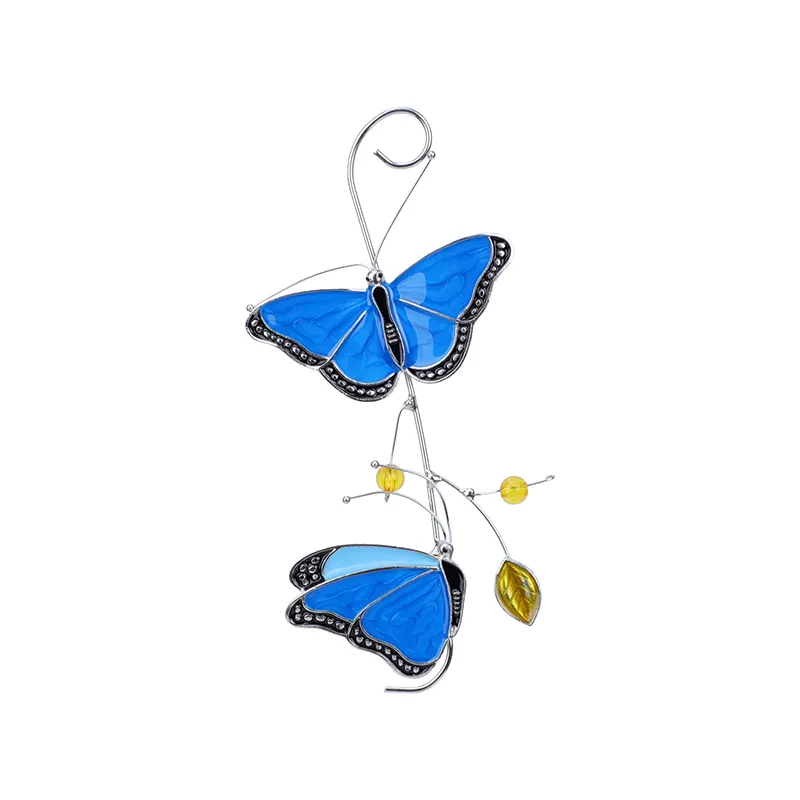 Blue Butterfly Window Ornament Pendant with Hook Vivid Butterfly Window Decoration for Window & Wall Gifts