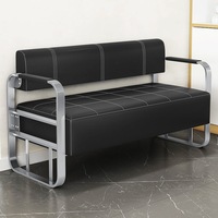 Canapé d'attente en cuir PU personnalisé, banc long pour salon de coiffure, sièges de réception pour salon de beauté, magasin de vêtements, salon