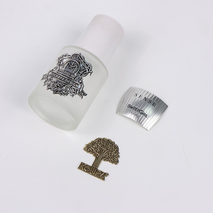 Luxury Electroplated Aluminum <b>Label</b> Custom Logo Adhesive Metal Nameplate <b>Waterproof</b> for Perfume Cosmetic & Luxury Packaging - Product Image 4