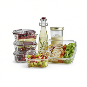 ชุดกล่องเก็บอาหารแก้วพร้อมฝาปิดแบบคลิปของคิลเนอร์ สำหรับเตรียมอาหารและขนม - Product Image 2