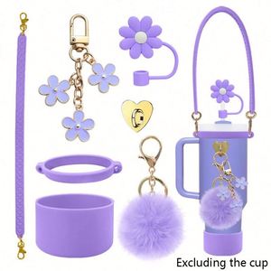 Ensemble de 7 accessoires pour tasses et gobelets de 30oz et 40oz : décorations, sangle de transport, support pour baume à lèvres, porte-clés - Product Image 2