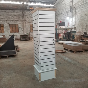 Phụ Kiện Trang Trí Cửa Hàng Bán Lẻ Phong Cách Nhà Máy Giá Trưng Bày Xoay Bốn Mặt Hình Khối Bằng MDF - Product Image 1