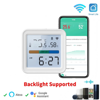 Tuya Nouveau Capteur WiFi de Température et d'Humidité Guangdong Smart Life avec Rétroéclairage Hygromètre Thermomètre Compatible Alexa Google Home