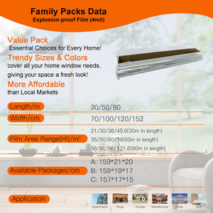 Meilleures offres sur les packs familiaux, film pare-balles pour fenêtres <span class=keywords><strong>de</strong></span> bâtiments, 4 mil, 70 cm * 60 m - Product Image 5