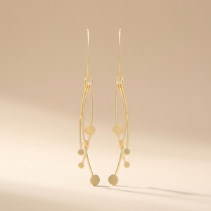 JAIPUR GEMS JEWELRY Pendientes Punk de Latón Hechos a Mano con Tres Elementos Adhesivos, Chapados en Oro de 18K/Plata, Certificados, Unisex, Venta al por Mayor - Product Image 3