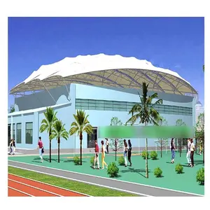Prefab Space Truss Tensile Membrane Steel Structure Design Sports Hall Football Stadium Bleacher Roof