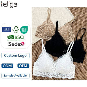 Vente en gros de chemisiers et hauts en dentelle florale pour femmes, camisoles sexy sans fil, soutiens-gorge sans manches, sous-vêtements - Product Image 1