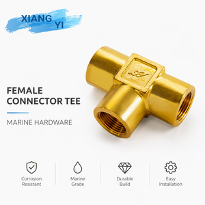 Raccord en T femelle en laiton 1-1/4'' pour matériel marin, adaptateur de raccord de tuyau de bateau pour yacht, fabriqué à Taïwan - Product Image 4