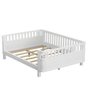 Cama Infantil de Madera Maciza <span class=keywords><strong>con</strong></span> Barandas Protectoras, Diseño Anti-Caídas, Cama Junto a la Cama de los <span class=keywords><strong>Padres</strong></span> para Dormitorio de Niños - Product Image 1