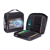 FLOWood – Kit de 120 crayons de couleur à base d'huile, avec sac de transport portable en toile zippée, pour le coloriage, la peinture et le dessin d'artiste