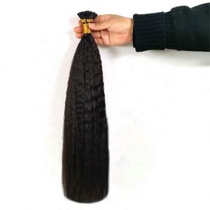 Extensiones de Cabello Brasileño Virgen Rizado y Liso al por Mayor de Amygirl, Cabello Remy de Doble Trama, Micro Extensiones de Cabello con Punta I de Queratina - Product Image 4