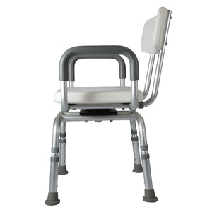 Shower Chair For Elderly Aluminum Alloy Swivel Seat Non Slip Bath <b>Stool</b> <b>With</b> Armrests And <b>Back</b> Support Adjustable Height - Product Image 2