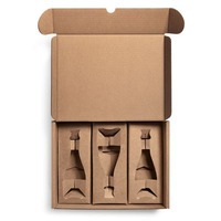 Luxe personnalisé pour verre Whisky Vin Brandy Alcool boîte d'emballage pour 3 bouteilles