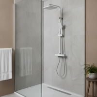 Colonne de douche thermostatique rectangulaire 1 mode salle de bain en acier inoxydable ABS