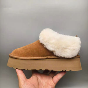 Botas de nieve de invierno para mujer, mocasines de punta redonda de alta calidad, zapatos de mujer con suela gruesa de lana que aumentan la altura, zapatos de algodón - Product Image 5