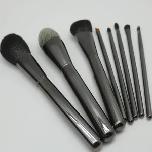 JDK Hot New Luxury 8pcs gun metal color Makeup Brush Set synthetic hair Cosmetics Make Up Brush set