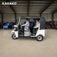 KASAKO Tuktuk à essence 200cc, tricycle à trois roues ouvert pour passagers et marchandises, 6 places, vitesse 50-70 km/h