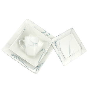 Juegos de vajilla de cerámica de mármol, vajilla de lujo, platos de forma cuadrada, vajilla de cocina, 16 Uds. - Product Image 4