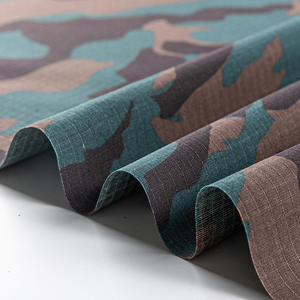 高堅牢度 帯電防止 難燃性 ポリエステル65% 綿35% カモフラージュプリント格子柄 衣料用アウトドア生地 - Product Image 2