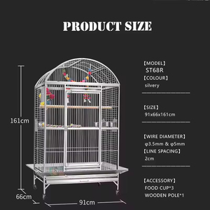 Kandang Burung Canary dari Baja Anti Karat, Kandang Burung Logam, Kandang Burung Beo Anti Karat, Kandang Burung Besar yang Dapat Ditumpuk, Kandang Ternak Burung Villa - Product Image 6