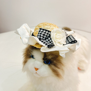 Sombrero <span class=keywords><strong>para</strong></span> Mascotas Hecho a Mano Estilo Francés, Sombrero <span class=keywords><strong>para</strong></span> Gatos, Accesorio <span class=keywords><strong>para</strong></span> Fotos, Salidas Festivas, <span class=keywords><strong>Estudio</strong></span>, <span class=keywords><strong>Perros</strong></span> Pequeños - Product Image 3