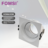 Support de Downlight Carré LED FOMSI Blanc Noir à Angle Réglable pour Ampoules LED MR16, Boîtier de Lampe LED, Cadre de Spot LED GU10 MR16