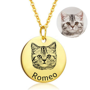 ड्रॉपशीपिंग कस्टम पालतू पालतू जानवर प्रेमी उपहार के लिए बिल्ली कुत्ते फोटो गहने उत्कीर्ण हार - Product Image 4