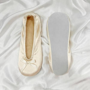 Nuevas Zapatillas de Ballet <span class=keywords><strong>Plegables</strong></span> con Plantilla de Rizo, Tela Satén, Desechables, Estilo Ballet Japonés, Suela de Piel de Cerdo, Zapatillas de Ballet para el Hogar - Product Image 2