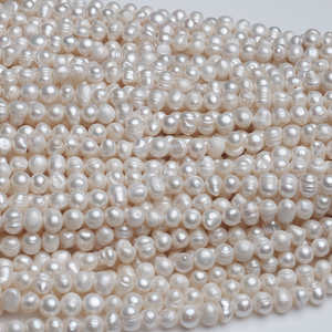 6/7/8Mm Gekweekte Parelstrengen Ab/A Grade Witte Aardappel Zoetwaterparels - Product Image 4