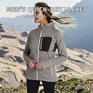 OEM Men's Outdoor Sporty Woven Coated Eco-Friendly Nylon/Cotton Fleece <b>Soft</b> <b>Shell</b> Winter <b>Jackets</b> Casual <b>Hooded</b> Windbreaker - Product Image 2