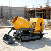 Bétonnière automotrice sur chenilles à double cuve 300L, prix usine, fabriquée en Chine pour parking souterrain compact