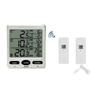FT0075ワイヤレス冷凍庫冷蔵庫温度計、2つのリモート温度センサー付き有線温度プローブオプション