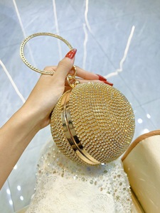 Dinner Women's Clutch <b>Bag</b> With Accents PU Material Polyester <b>Small</b> Size Round Ball for Daily Use Tanjing - Product Image 2