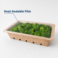 Boîte en carton ventilée personnalisée pour légumes frais, tomates cerises, herbes aromatiques, plateau alimentaire en kraft de qualité alimentaire, vente en gros, usine OEM