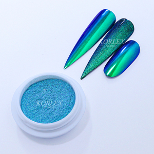 Pó de Pigmento Cromado Efeito Espelho Mágico Aurora Perolado Holográfico Cor Arco-Íris para Arte de Unhas e Esmalte em Tom Caramelo - Product Image 2