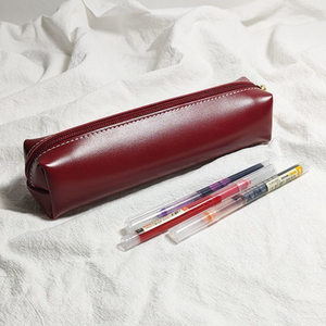 Astuccio in Pelle PU Stile Giapponese Grande Capacità Tinta Unita Resistente allo Sporco Borsa per Cancelleria Astuccio Porta Pennelli Cosmetici - Product Image 2