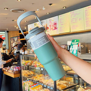 Botella de Agua de Acero Inoxidable de 30 Onzas y 890 ml con Asa Grande, Portátil para Hombre y Mujer, Taza de Café Ice Bully, Termo, Taza Doble al Vacío - Product Image 3